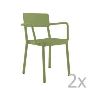 Zestaw 2 oliwkowych krzeseł ogrodowych Resol Lisboa