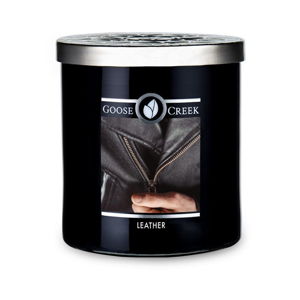 Świeczka zapachowa w szklanym pojemniku Goose Creek Men's Collection Leather, 50 godz. palenia