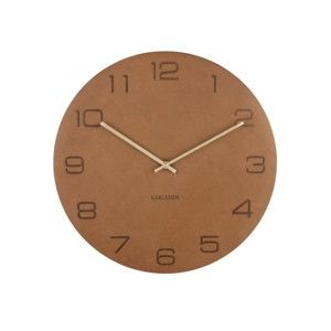 Karmelowy zegar ścienny Karlsson Vigorous, ⌀ 40 cm