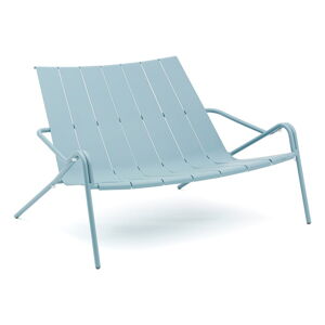 Niebieska metalowa ławka ogrodowa Fleole – Ezeis