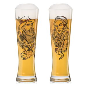 Zestaw 2 szklanek do piwa ze szkła kryształowego Ritzenhoff Black Label Vladi Bott, 660 ml