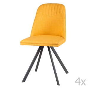 Zestaw 4 żółtych krzeseł do jadalni sømcasa Cris