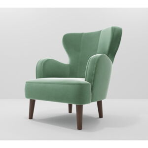 Zielony aksamitny fotel Riviera – Ropez