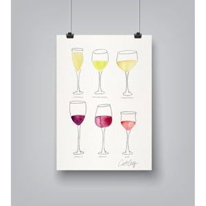 Plakat Americanflat Wine Glass Collection by Cat Coquillette, 30x42 cm