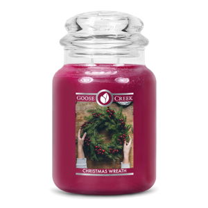 Świeczka zapachowa w szklanym pojemniku Goose Creek Christmas Wreath, 150 godz. palenia