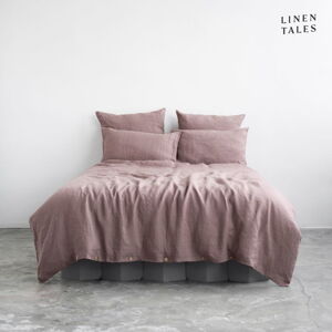 Różowa lniana pościel jednoosobowa 135x200 cm – Linen Tales