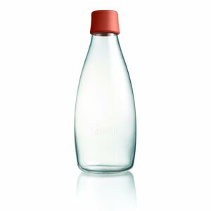 Ciemnopomarańczowa szklana butelka ReTap z dożywotnią gwarancją, 800 ml