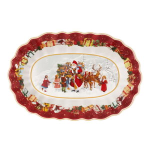 Porcelanowy talerz do serwowania z motywem świątecznym Villeroy & Boch, 30 x 19,8 cm
