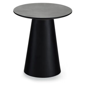 Czarny/ciemnoszary stolik z blatem w dekorze marmuru ø 45 cm Tango – Furnhouse