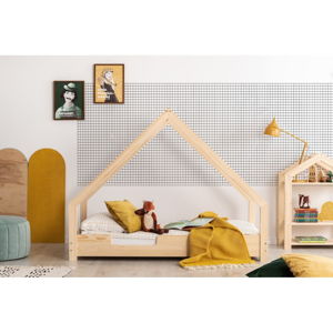 Dziecięce łóżko z drewna sosnowego w kształcie domku Adeko Loca Cassy, 80x150 cm