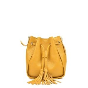 Żółta skórzana torebka Carla Ferreri Jessie
