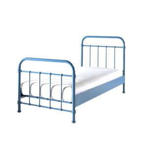 Niebieskie metalowe łóżko dziecięce Vipack New York, 90x200 cm