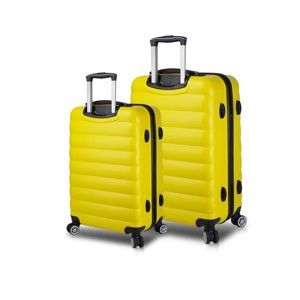Zestaw 2 żółtych walizek na kółkach z USB My Valice RESSNO Large & Medium
