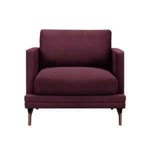 Burgundowy fotel z konstrukcją w kolorze miedzi Windsor & Co Sofas Jupiter