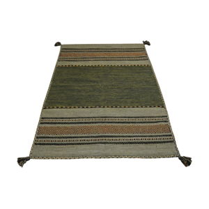 Zielony bawełniany dywan Webtappeti Antique Kilim, 60x90 cm