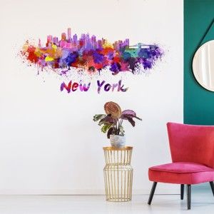 Naklejka ścienna Ambiance Wall Decal New York Design Watercolor, 40x95 cm