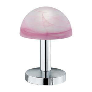 Różowa lampa stołowa Trio Fynn, wys. 21 cm