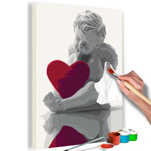 Zestaw płótna, farb i pędzli DIY Artgeist Heart Angel, 40x60 cm