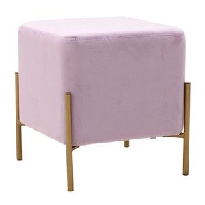 Różowy stołek z aksamitnym obiciem InArt Metalo
