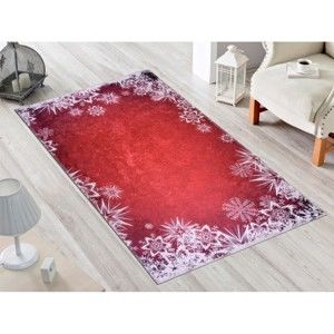 Czerwono-biały dywanik Vitaus Snowflakes, 50x80 cm