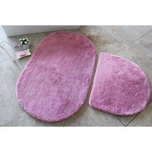 Zestaw 2 fioletowych dywaników łazienkowych Confetti Bathmats Colors of Oval Lilac