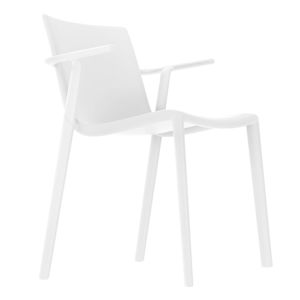 Zestaw 2 białych krzeseł ogrodowych z podłokietnikami Resol Kat