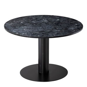 Czarny granitowy stół z czarną konstrukcją RGE Pepo, ⌀ 105 cm