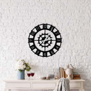 Czarny zegar ścienny Patara Clock, ⌀ 50 cm