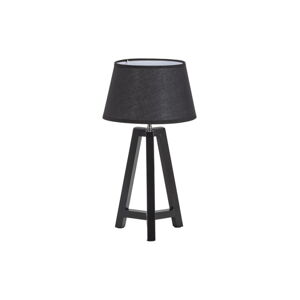 Biała/czarna lampa stołowa z tekstylnym kloszem (wysokość 44 cm) Omar – WOOOD