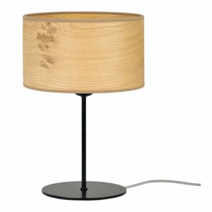 Beżowa lampa stołowa z drewnianego forniru Bulb Attack Ocho S, ⌀ 25 cm