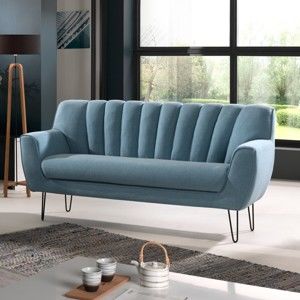 Niebieska sofa 3-osobowa Sinkro Shell