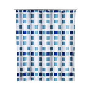 Niebieska zasłona prysznicowa Wenko Mosaic, 180x200 cm