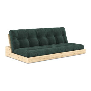 Ciemnozielona sztruksowa rozkładana sofa 196 cm Base – Karup Design