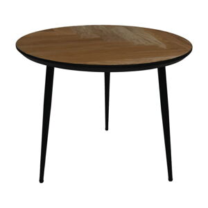 Czarny okrągły stolik z drewna dębowego ø 60 cm Fishbone – HSM collection
