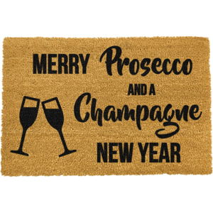 Wycieraczka z naturalnego włókna kokosowego Artsy Doormats Champagne New Year, 40x60 cm