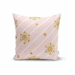 Świąteczna poszewka na poduszkę Minimalist Cushion Covers Gold Snowflakes, 42x42 cm