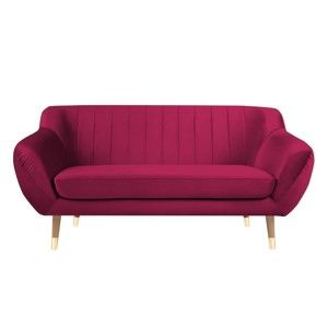 Różowa aksamitna sofa Mazzini Sofas Benito, 158 cm