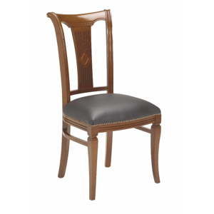 Brązowe krzesło bukowe do jadalni z szarym siedziskiem Folke Ramona
