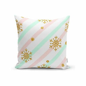 Świąteczna poszewka na poduszkę Minimalist Cushion Covers Pinky Snowflakes, 42x42 cm
