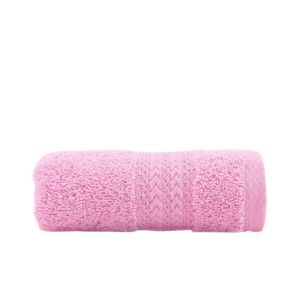 Różowy ręcznik z czystej bawełny Sunny, 30x50 cm