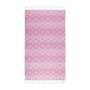 Różowy ręcznik hammam Begonville Joy, 180x95 cm