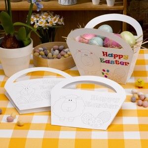 Zestaw 4 papierowych koszyków do pomalowania Neviti Easter Craft