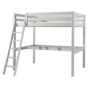Białe podwyższone łóżko dziecięce z litego drewna sosnowego 140x200 cm PINO – Vipack