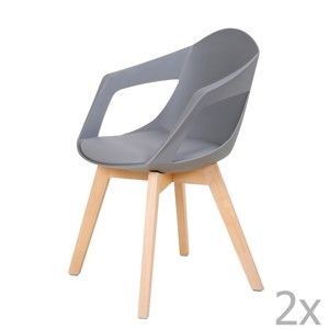 Komplet 2 szarych krzeseł 360 Living Robin
