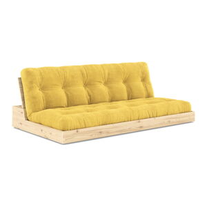 Żółta sztruksowa rozkładana sofa 196 cm Base – Karup Design