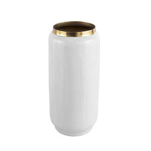 Biały wazon z detalem w złotej barwie PT LIVING Flare, wys. 27 cm