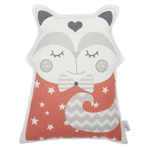 Czerwona poduszka dziecięca z domieszką bawełny Mike & Co. NEW YORK Pillow Toy Smart Cat, 23x33 cm