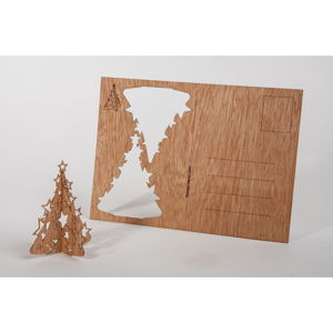 Drewniana kartka świąteczna Formes Berlin Choinka, 14,8x10,5 cm
