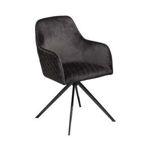 Czarne krzesło z podłokietnikami DAN–FORM Denmark Twine Velvet