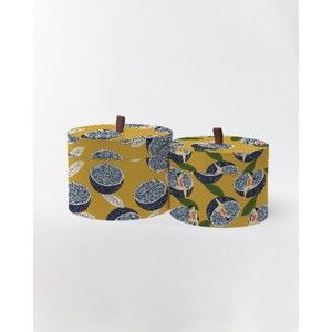 Okrągłe pudełka Surdic Round Boxes Lemons z motywem cytryn, 30x30 cm